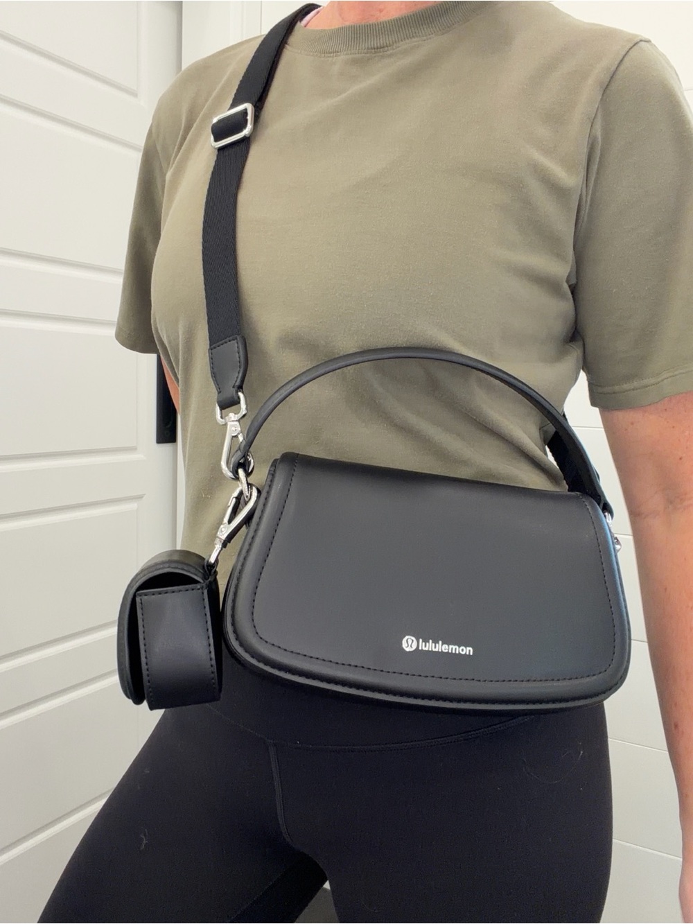 lululemon athletica Black Leather-Look Crossbody with Detachable Mini Pouch - Picture 7 of 8